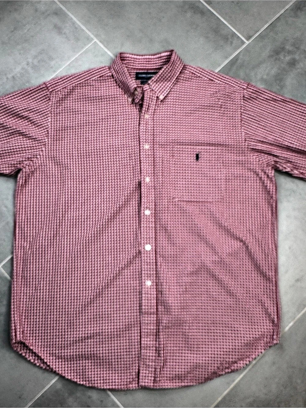 Ralph Lauren Golf Short Sleeve Gingham Shirt Red & White XL